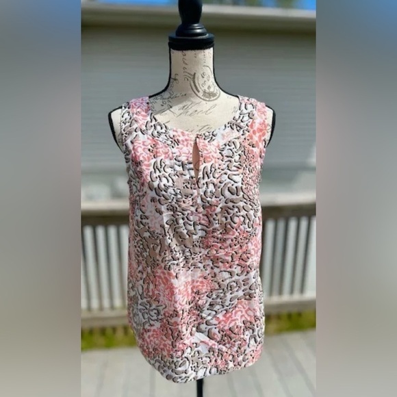 Dana Buchman Tops - Dana Buchman Peach Blush Split Front Tunic Sleeveless Tank Top Blouse Si…​​​